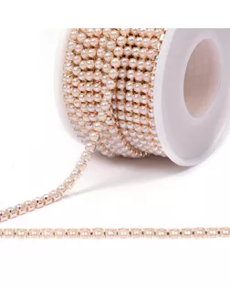 Цепь с жемчугом цв.WHITE/PINKGOLD, 3 мм, уп.10 м арт. МГ-116288-1-МГ0827367