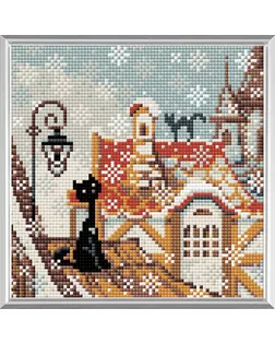 Набор РИОЛИС мозаичная картина Город и кошки. Зима 20х20 см арт. МГ-129194-1-МГ0912237
