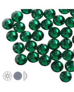 Стразы термоклеевые Xirius 8+8 граней SS16 (3,8-4,0 мм) цв.Emerald, уп.100шт арт. МГ-121440-1-МГ0955768
