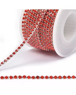 Цепь со стразами цв.RED/SILVER, 3 мм, уп.10 м арт. МГ-116629-1-МГ0958111