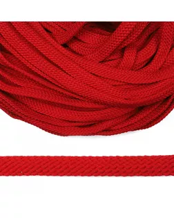 Шнур плоский полиэфир 10 мм турецкое плетение цв.113 красный уп.50 м арт. МГ-126053-1-МГ0961195