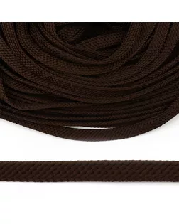Шнур плоский полиэфир 12 мм турецкое плетение цв.022 коричневый уп.50 м арт. МГ-124386-1-МГ0961202