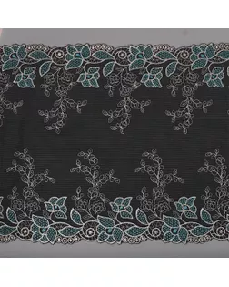 Кружево вышивка на сетке KRUZHEVO ш.26см 13м (черный) арт. МГ-117579-1-МГ0978265