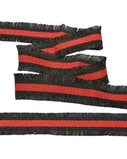 Тесьма с бахромой F05 ш.3см цв.красный/черный (13.71м) арт. МГ-7910-1-МГ0601565