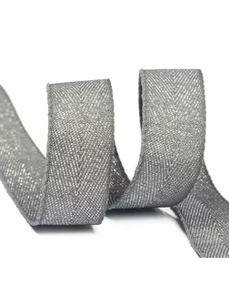 Тесьма киперная металл ш.1,6см (S306 т.серый) арт. МГ-7928-1-МГ0601593