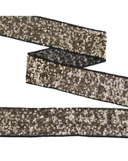 Тесьма с пайетками на сетке ш.5см (черный/золото) (13.7м) арт. МГ-10530-1-МГ0710065
