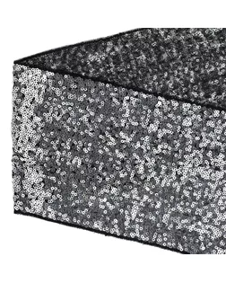 Тесьма с пайетками на сетке ш.15см (черный/серебро) (13.7м) арт. МГ-10538-1-МГ0710073