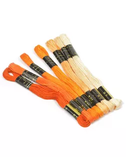 Нитки мулине "Цветик-семицветик" 10м набор 7 мотков №2-оранжевый лепесток арт. МГ-17888-1-МГ0170902