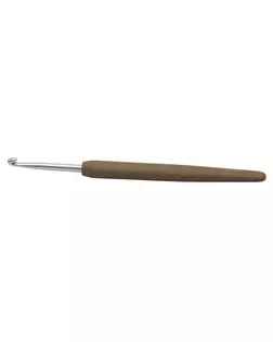 30908 Knit Pro Крючок для вязания с эргономичной ручкой Waves 3,75мм, алюминий, серебристый/клен арт. МГ-18359-1-МГ0174015