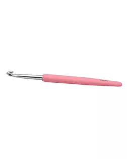 Крючок для вязания с эргономичной ручкой Knit Pro 30912 Waves 5,5мм, алюминий, серебристый/св.розовый арт. МГ-18363-1-МГ0174034