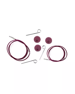10501 Knit Pro Тросик (заглушки 2шт, ключик) для съемных спиц, длина 35 (готовая длина спиц 60)см, фиолетовый арт. МГ-19500-1-МГ0180812