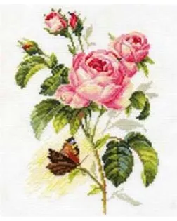 Набор для вышивания АЛИСА Роза и бабочка 17х25 см арт. МГ-26965-1-МГ0210418
