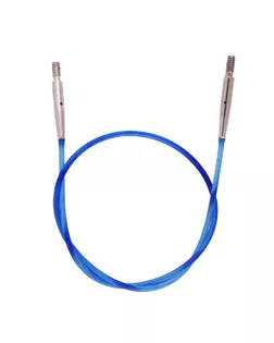 10632 Knit Pro Тросик (заглушки 2шт, ключик) для съемных спиц, длина 28см (готовая длина спиц 50см), синий арт. МГ-41524-1-МГ0488170