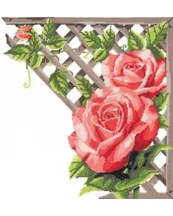 Набор для вышивания мулине НИТЕКС Ветвистая красная роза 32х32 см арт. МГ-43883-1-МГ0529442
