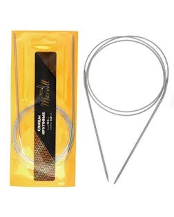 Спицы для вязания круговые Maxwell Gold, металлические на тросике Ø2,0 мм /120 см арт. МГ-50384-1-МГ0615534
