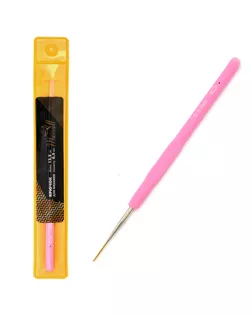 Крючки для вязания Maxwell Gold односторонние с золотой головкой 0,5мм, никель/розовый арт. МГ-51440-1-МГ0625133