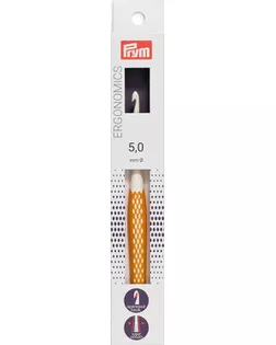 Крючок для вязания PRYM 218487 "Ergonomics" 5мм/16см, high-tech полимер, белый/желтый арт. МГ-53856-1-МГ0644429
