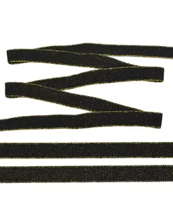 Лента репсовая эластичная ш.1см 25м (черный/золото) арт. МГ-91470-1-МГ0613821
