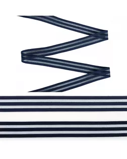 Резинка декоративная с прозрачными вставками Нейлон ш.2см 30м цв.т.синий S919 арт. МГ-108721-1-МГ0961085
