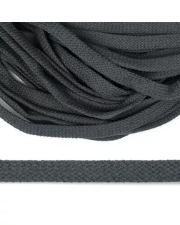 Шнур плоский х/б турецкое плетение ш.1,2см 50м (030 т.серый) арт. МГ-112799-1-МГ0961155