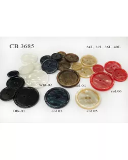 Пуговицы CB 3685 ярко-красный 06-red, 24L (15 мм) арт. МБ-4106-21-МБ00000249795