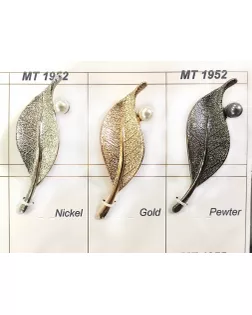 Броши MT 1952 серебро (никель) nickel арт. МБ-1769-2-МБ00000246052