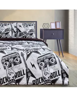 Купить КПБ "Этель" 2 сп Rock star 175*215 см, 200*220 см, 70*70 см -2 шт, 100% хлопок, бязь 125 г/м арт. СМЛ-223146-1-СМЛ0007533826 оптом в Майкопе