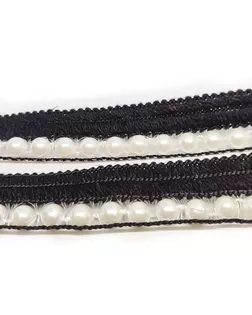 Тесьма отделочная c бусинами, цвет черный, тип 9138ТЕ арт. ССФ-3918-1-ССФ18174167.00001