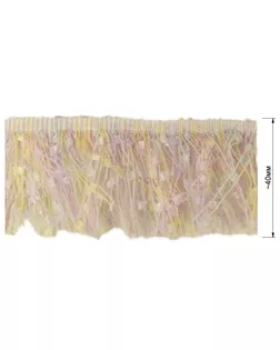 Тесьма декоративная с бахромой , цвет белый+св.розовый+св.желтый, тип 9914ТЕ арт. ССФ-4211-1-ССФ18246010.00001