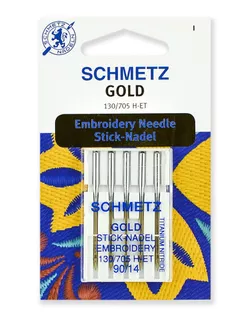 Иглы для вышивки Gold, титаниум №90, Schmetz арт. СВКТ-12434-1-СВКТ0026438