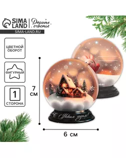 Шильдик декоративный на подарок «Снежный шар», 6 х 7 см арт. СМЛ-272357-1-СМЛ0010001225