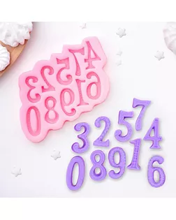 Молд «Цифры», силикон, 15×10 см, цвет МИКС арт. СМЛ-231915-1-СМЛ0001005212