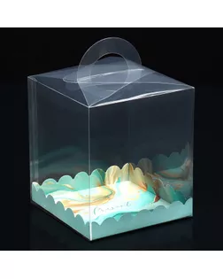 Коробка кондитерская, сундук, упаковка, «Бирюза», 16 х 16 х 18 см арт. СМЛ-232278-1-СМЛ0010071147