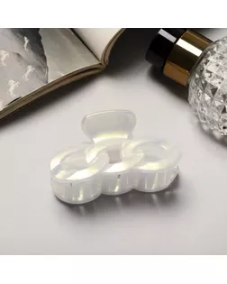 Краб для волос "Жемчужный" косичка, 7 см, белый арт. СМЛ-232400-6-СМЛ0010073126