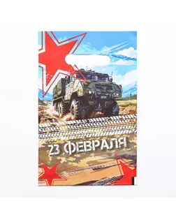 Пакет "23 февраля", полиэтиленовый с вырубной ручкой, 20х30 см, 30 мкм арт. СМЛ-232458-1-СМЛ0010082837