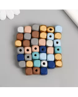 Бусины для творчества дерево "Тёмная ночь. Кубики" набор 20 гр d=1 см арт. СМЛ-271355-1-СМЛ0010083423