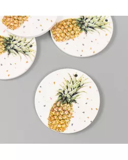 Декор для творчества дерево "Круг. Ананас" d=4 см арт. СМЛ-232590-1-СМЛ0010084354