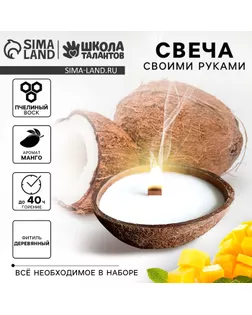 Свеча своими руками. Создание свечи в кокосовой скорлупе «Манго», набор для творчества арт. СМЛ-232798-1-СМЛ0010092831