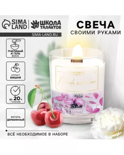 Свеча своими руками. Создание ароматической свечи из двух видов воска с сухоцветами «Спелая вишня», набор для творчества арт. СМЛ-232834-1-СМЛ0010100648
