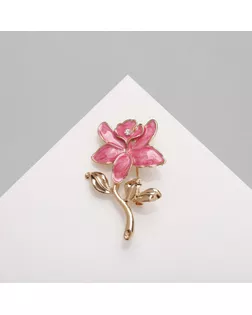 Брошь «Цветок» перламутровый, цвет розовый в золоте арт. СМЛ-232913-1-СМЛ0010103837