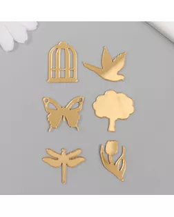 Декор для творчества пластик зеркальный "Парк" набор 6 шт арт. СМЛ-233025-1-СМЛ0010105376