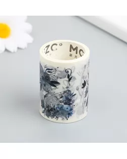 Клейкая лента бумага "Серо-голубые цветы" ширина 5,4 см намотка 3 м 5,4х3,8х3,8 см арт. СМЛ-233274-1-СМЛ0010125218