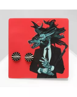 Серьги «Пусеты» стальные, грани, цвет чёрный арт. СМЛ-233393-1-СМЛ0010133865