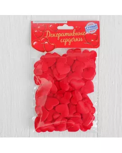 Сердечки декоративные, набор 100 шт., 2 см, цвет красный арт. СМЛ-110-1-СМЛ1014117