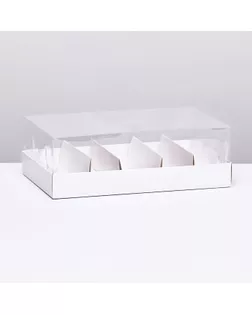 Кондитерская коробка складная под 5 эклеров, белая, 22х13,5х7см арт. СМЛ-233533-1-СМЛ0010145966