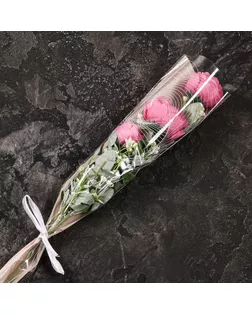 Пакет конус для цветов, "Любовь с первого взгляда",  12,5+4х45 см, розовый арт. СМЛ-233570-1-СМЛ0010155948
