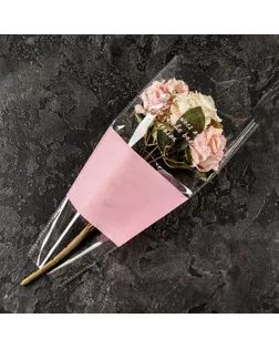 Пакет конус для цветов, с нетканым материалом,  26+7х37 см, розовый арт. СМЛ-233579-1-СМЛ0010155958