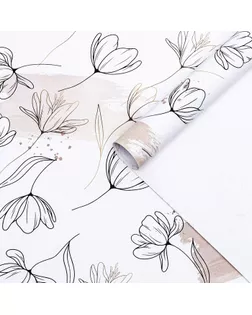 Бумага упаковочная, глянцевая  " Цветочный нюд", 40 х 60 см арт. СМЛ-265528-1-СМЛ0010157145