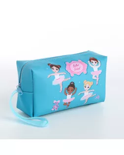 Косметичка дорожная на молнии, с ручкой, цвет голубой арт. СМЛ-233823-1-СМЛ0010180346