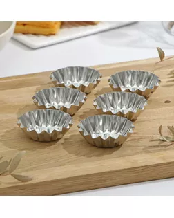 Набор форм для выпечки Доляна «Кекс», 6,5×1,8 см, 6 шт арт. СМЛ-233833-1-СМЛ0001018079